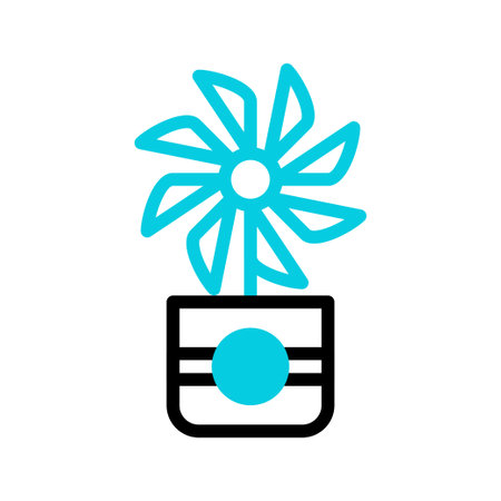 Plant icon duotone black blue colour illustration vector element and symbol perfect.のイラスト素材