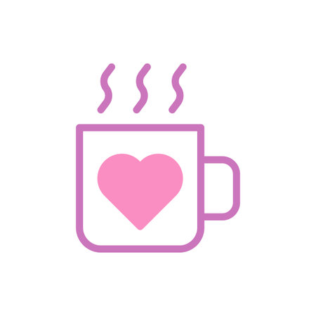 Cup love icon duotone purple pink style valentine illustration vector element and symbol perfect.のイラスト素材