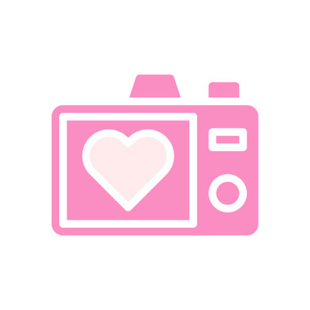 Picture love icon solid pink white style valentine illustration vector element and symbol perfect.のイラスト素材