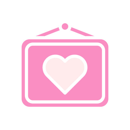 Picture love icon solid pink white style valentine illustration vector element and symbol perfect.のイラスト素材