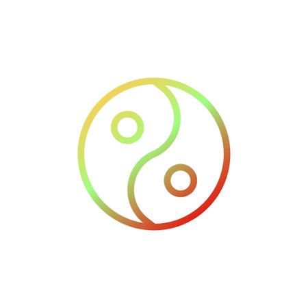 Yin and yang icon gradient yellow green red colour chinese new year vector element and symbol perfect.のイラスト素材