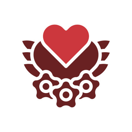Love icon solid brown red style valentine illustration vector element and symbol perfect.のイラスト素材