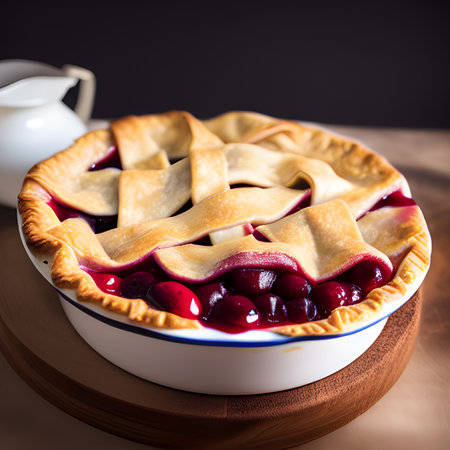Tasty cherry pie, Slice of delicious fresh cherry pie picture wallpaper, photos,の素材