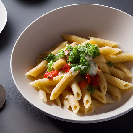 Pasta alla norma, traditional Italian food with eggplant tasty food picture wallpaper, photos,の素材