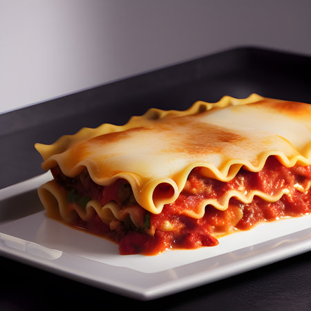 Delicious homemade Italian Lasagna, minced beef bolognese sauce, hot tasty Lasagna with cheese food picture wallpaper, photos,の素材