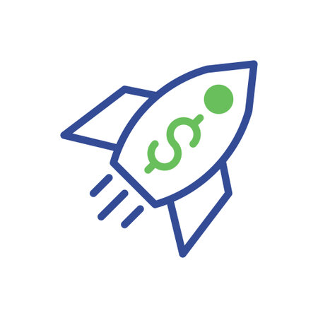 Rocket icon duotone green blue business illustration vector element and symbol perfect.のイラスト素材