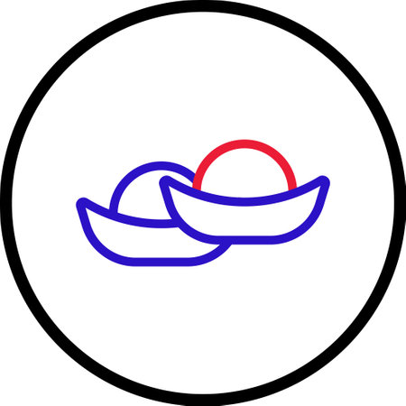 Fortune icon line rounded red blue colour chinese new year vector element and symbol perfect.のイラスト素材