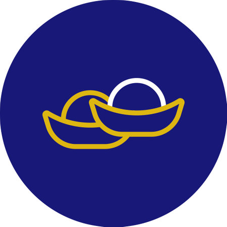 Fortune icon rounded white yellow colour chinese new year vector element and symbol perfect.のイラスト素材