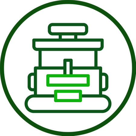Backpack icon line rounded green colour military vector army element and symbol perfect.のイラスト素材