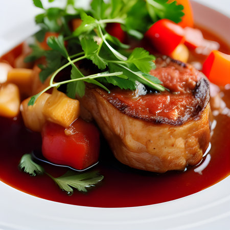 Beef Leg Slice with marrow tasty, steak Ossobuco alla Milanese with vegetable food picture wallpaper, photos,の素材