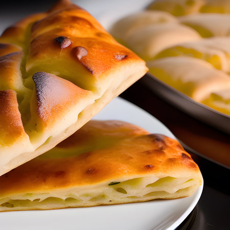 Italian focaccia bread with rosemary and garlic served on plate food picture wallpaper, photos,の素材