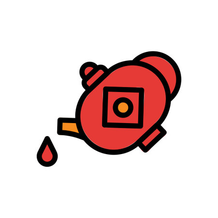 Teapot icon colored outline red orange colour chinese new year vector element and symbol perfect.のイラスト素材