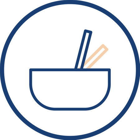 Noodle icon line rounded beige blue colour chinese new year vector element and symbol perfect.のイラスト素材