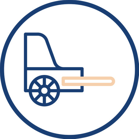 Rickshaw icon line rounded beige blue colour chinese new year vector element and symbol perfect.のイラスト素材
