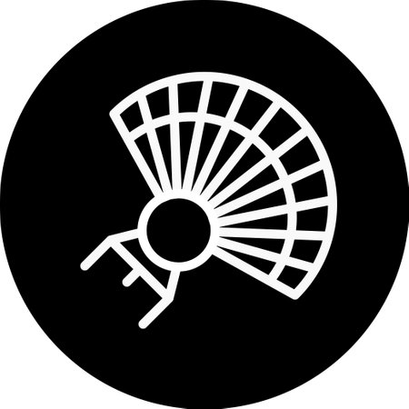 Fan icon rounded white colour chinese new year vector element and symbol perfect.のイラスト素材