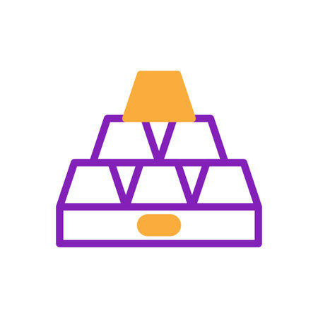 Gold icon duotone purple yellow business illustration vector element and symbol perfect.のイラスト素材