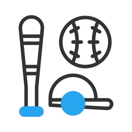 Baseball icon duotone blue black sport illustration vector element and symbol perfect.のイラスト素材