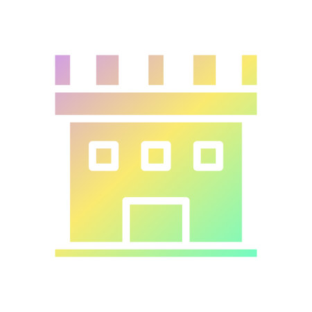 Castle icon solid gradient purple yellow green summer beach illustration vector element and symbol perfect.のイラスト素材