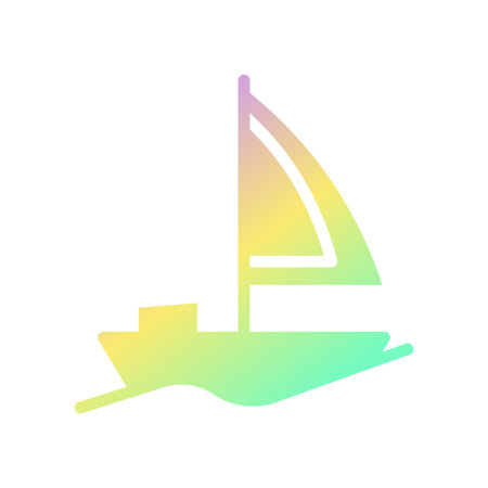 Boat icon solid gradient purple yellow green summer beach illustration vector element and symbol perfect.のイラスト素材