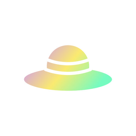 Hat icon solid gradient purple yellow green summer beach illustration vector element and symbol perfect.のイラスト素材