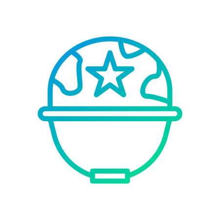 Helmet icon gradient green blue colour military vector army element and symbol perfect.のイラスト素材