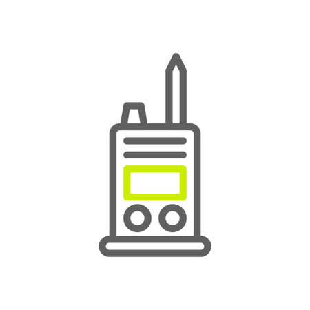 Walkie Talkie icon duocolor grey vibrant green colour military vector army element and symbol perfect.のイラスト素材