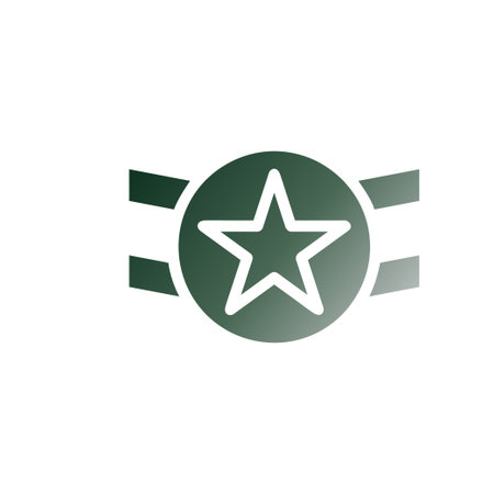 Badge icon solid gradient green white colour military vector army element and symbol perfect.のイラスト素材