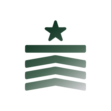 Badge icon solid gradient green white colour military vector army element and symbol perfect.のイラスト素材