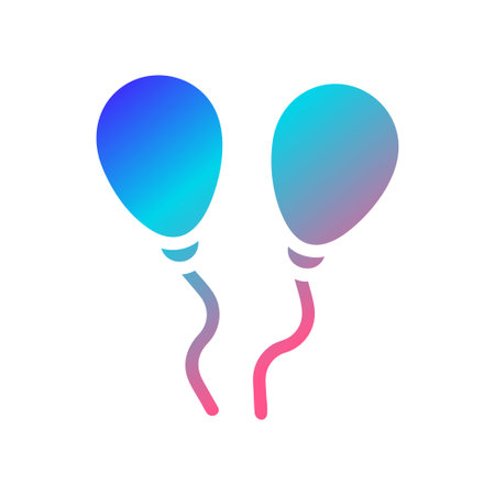 Balloon icon solid gradient red purple blue colour mother day illustration vector element and symbol perfect.のイラスト素材