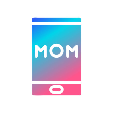 Phone mom icon solid gradient red purple blue colour mother day illustration vector element and symbol perfect.のイラスト素材