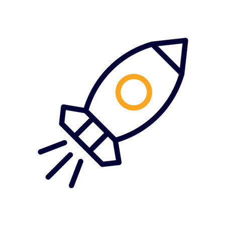Rocket icon duocolor orange black business illustration vector element and symbol perfect.のイラスト素材