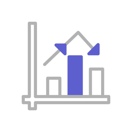 Chart icon duotone purple grey business illustration vector element and symbol perfect.のイラスト素材