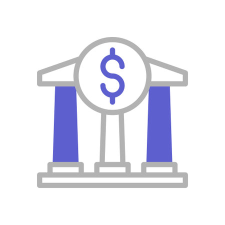 Banking icon duotone purple grey business illustration vector element and symbol perfect.のイラスト素材