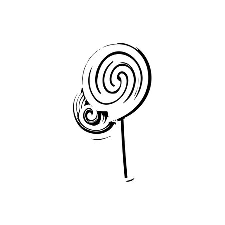 Lollipop Icon hand draw black colour halloween logo vector element and symbol perfect.のイラスト素材