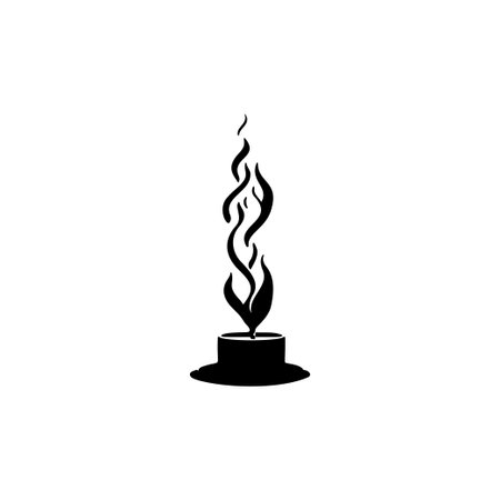Candle Icon hand draw black colour halloween logo vector element and symbol perfect.のイラスト素材