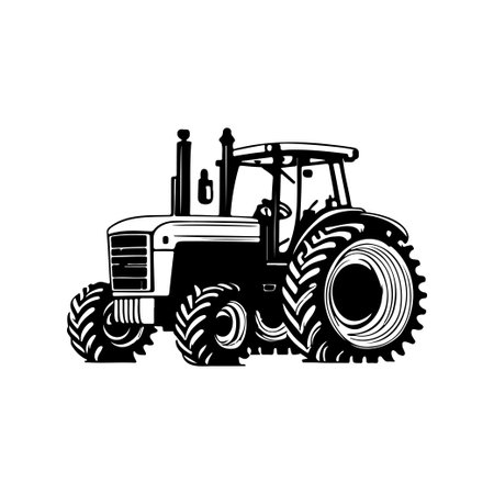 Truck Icon hand draw black colour agriculture logo vector element and symbol perfect.のイラスト素材