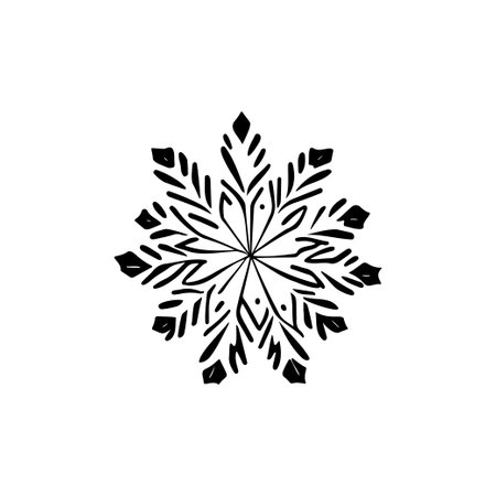 Snow ice Icon hand draw black colour christmas logo vector element and symbol perfect.のイラスト素材
