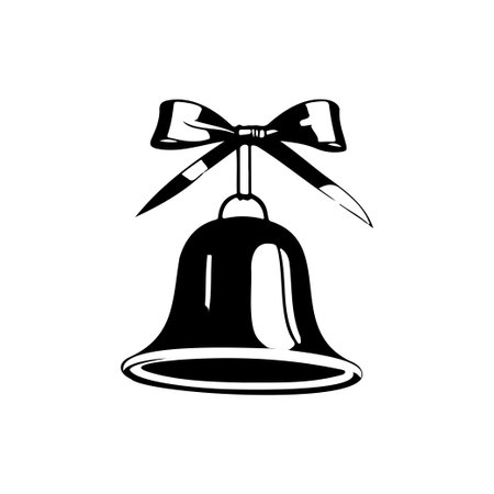 Bell Icon hand draw black colour christmas logo vector element and symbol perfect.のイラスト素材
