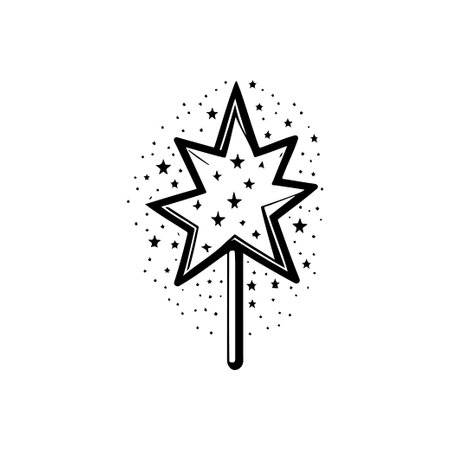 Star Icon hand draw black colour christmas logo vector element and symbol perfect.のイラスト素材
