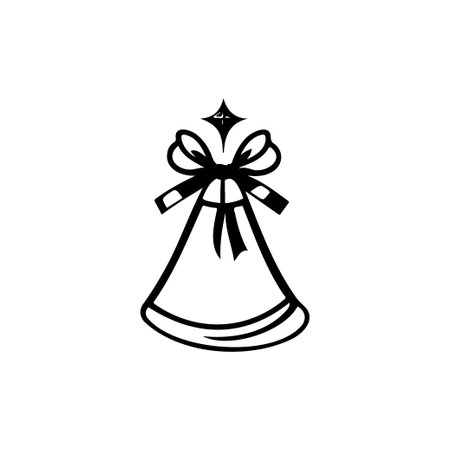 Bell Icon hand draw black colour christmas logo vector element and symbol perfect.のイラスト素材