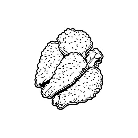 Chicken Icon hand draw black colour thanksgiving logo vector element and symbol perfect.のイラスト素材