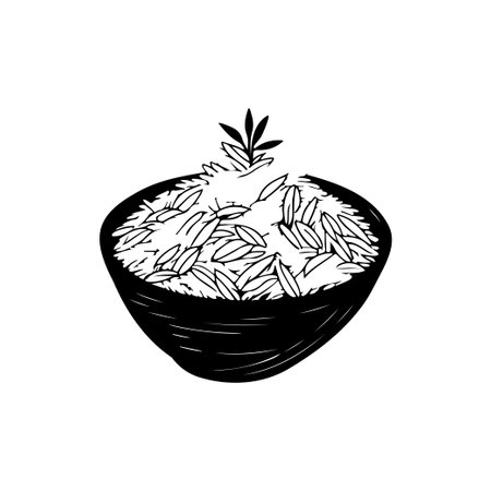 Roll cuisine Icon hand draw black colour chinese food new year logo vector element and symbolのイラスト素材