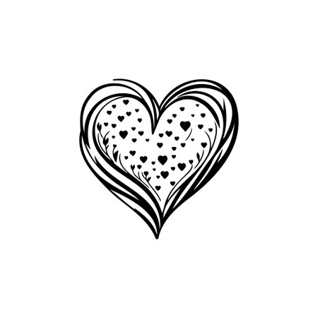 Heart love Icon hand draw black colour world kindness day logo vector element and symbolのイラスト素材