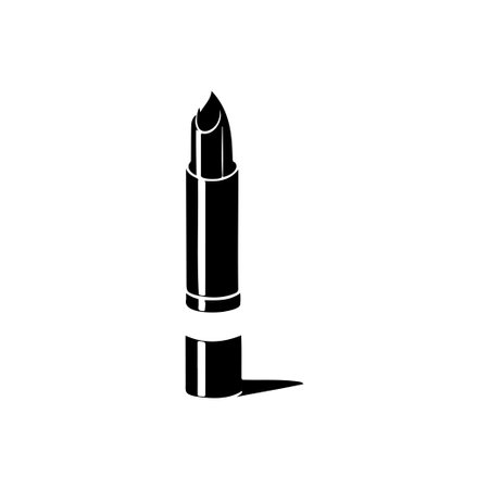 Lipstick Icon hand draw black colour woman day logo vector element and symbolのイラスト素材