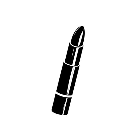 Lipstick Icon hand draw black colour woman day logo vector element and symbolのイラスト素材