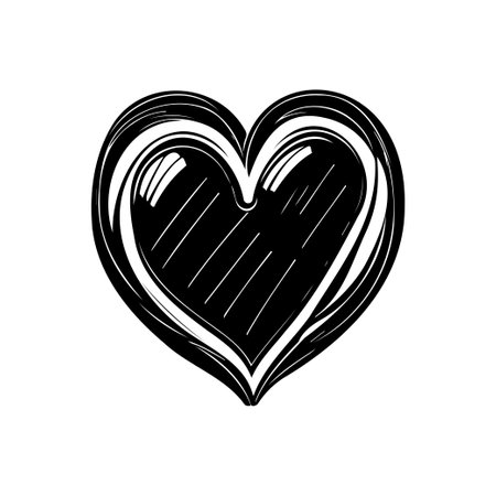 Heart love Icon hand draw black colour woman day logo vector element and symbolのイラスト素材