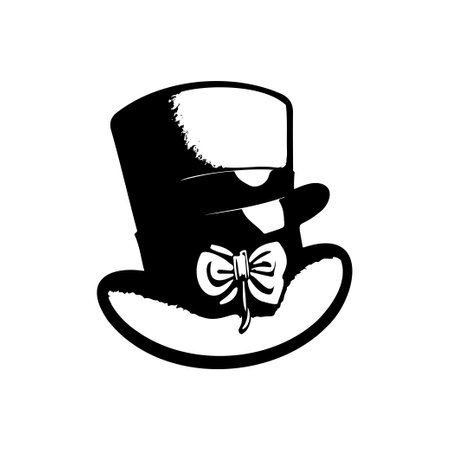 Hat Icon hand draw black colour st patrick daylogo vector element and symbolのイラスト素材