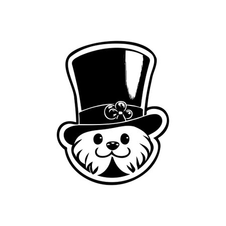 Hat Icon hand draw black colour st patrick daylogo vector element and symbolのイラスト素材