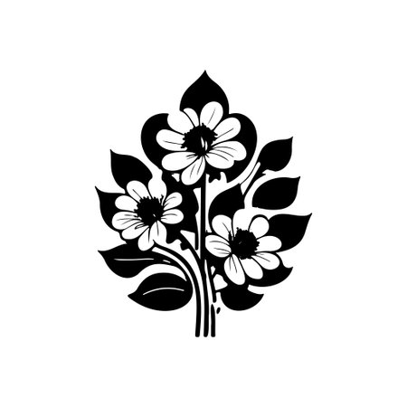 Flower Icon hand draw black colour st patrick daylogo vector element and symbolのイラスト素材