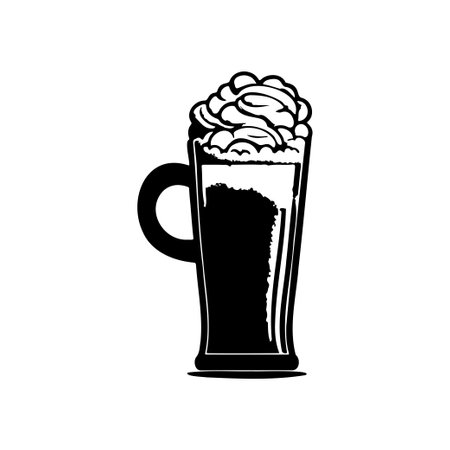 Beer Icon hand draw black colour st patrick daylogo vector element and symbolのイラスト素材